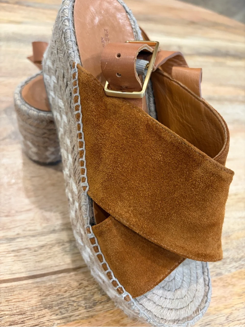 Rag & Bone Wedge Espadrille Sandals - Brown Suede